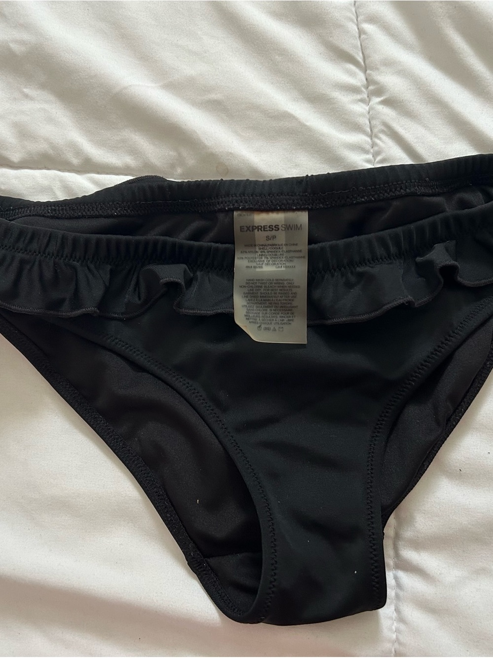 Express Black Ruffle Bikini Bottom - Picture 3 of 4